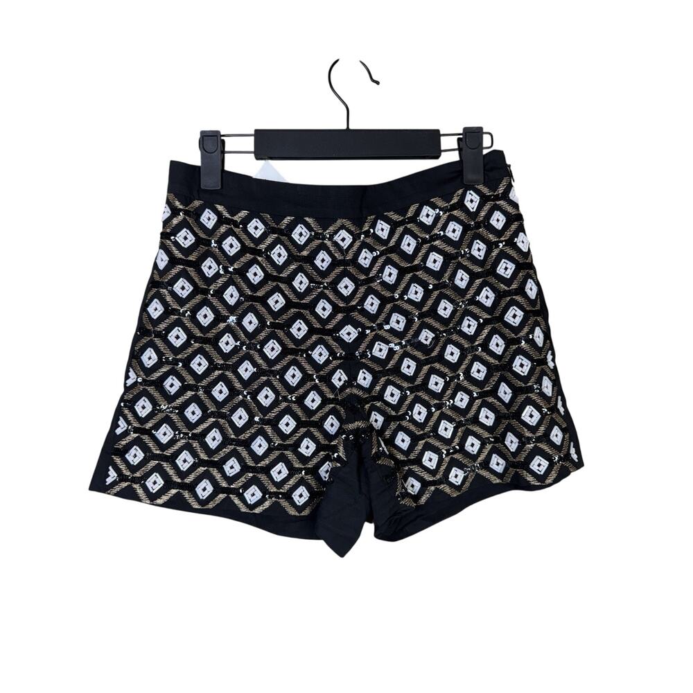 Pinko Italy Shorts Women‎ 4 Black Gold Beaded Embellished